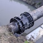 Live 385mm O/D steel main repair with Nova Siria Duofit